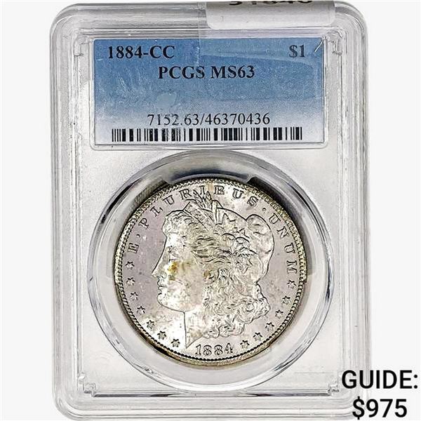 1884-CC Morgan Silver Dollar PCGS MS63