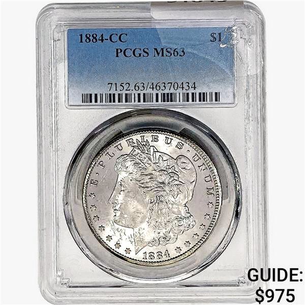 1884-CC Morgan Silver Dollar PCGS MS63