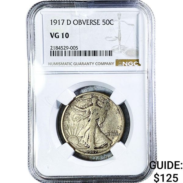 1917-D Walking Liberty Half Dollar NGC VG10