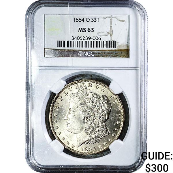 1884-O Morgan Silver Dollar NGC MS63
