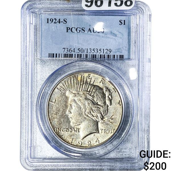 1924-S Silver Peace Dollar PCGS AU50