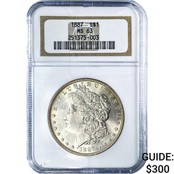 1887 Morgan Silver Dollar NGC MS63