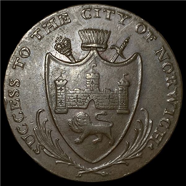 1792 Norwich Copper Half Penny