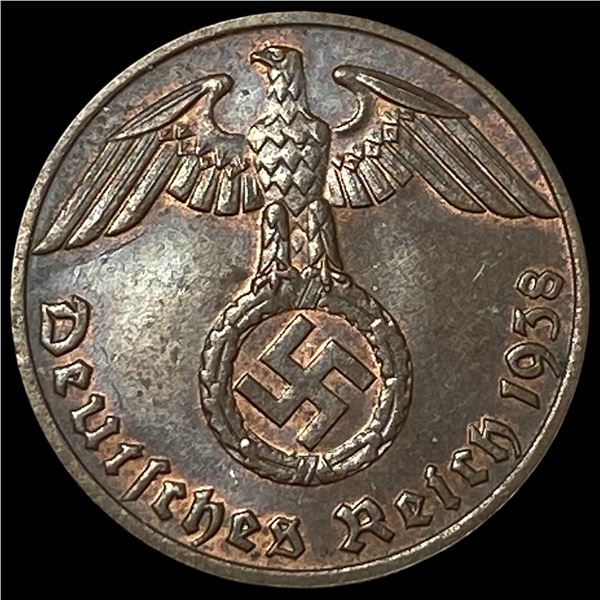 1938B Germany Third Reich Bronze 10 Pfennig