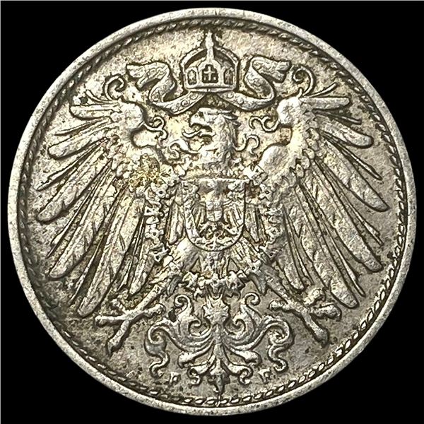 1914F German Empire Copper Nickel 10 Pfennig
