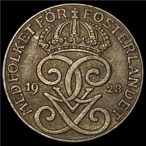 1928 Denmark Bronze 2 Ore