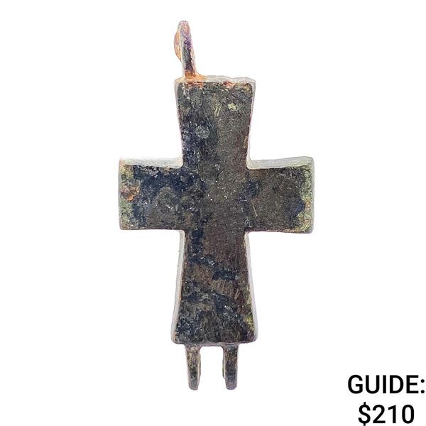 6th-7th Cent. AD Byzantine Empire Bronze Cross NICELY CIRCULATED