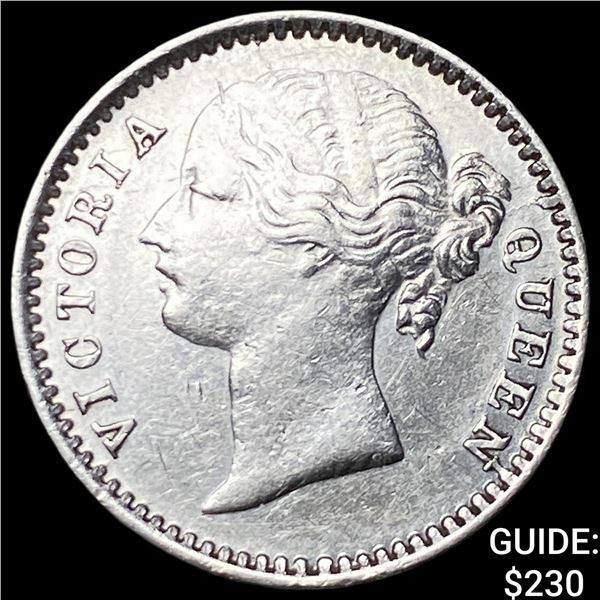 1840 British India 1/4 Silver Rupee HIGH GRADE