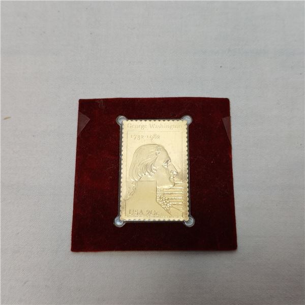 George Washington 250th Birthday Anniversary Commemorative 20 cent USA Gold Stamp