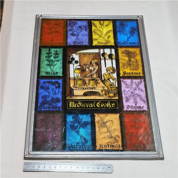 Vintage Stained Glass Leaded Artwork