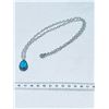 Image 1 : Turquoise Pendant in Sterling with Chain