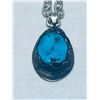 Image 2 : Turquoise Pendant in Sterling with Chain