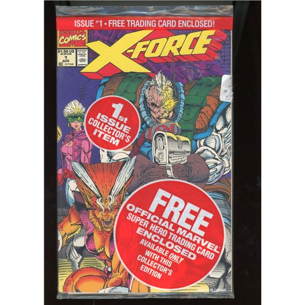 X-Force #1 (Marvel Comics, Aug 1991) 1st Collector's Item w/ Sunspot & Gideon Card