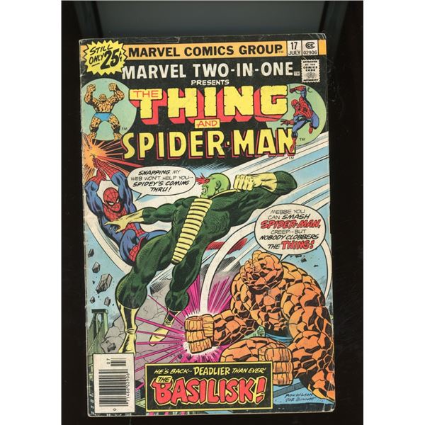 Marvel Two-In-One #17 The Thing and Spider-Man Comic Book (July 1976)