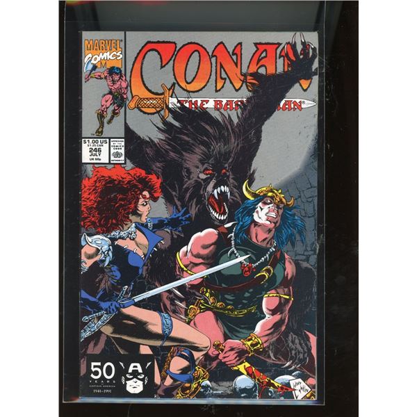 Marvel Comics Conan The Barbarian #246 (Jul 1991) 50th Capt America