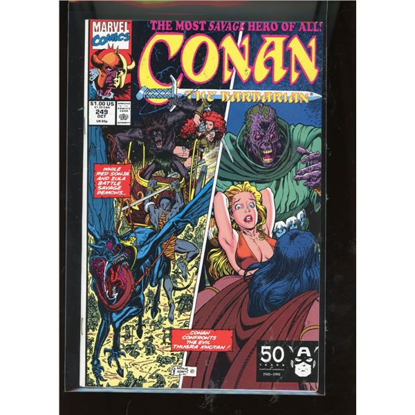 Conan the Barbarian #249 (Marvel Comics, Oct 1991) The Most Savage Hero!