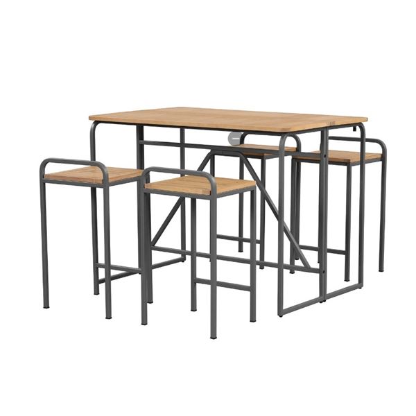 *NEW IN BOX* 101 STORIES COLLECTION TARYNNA FOLDABLE OUTDOOR DINING SET-GREY *READY-TO-ASSEMBLE*