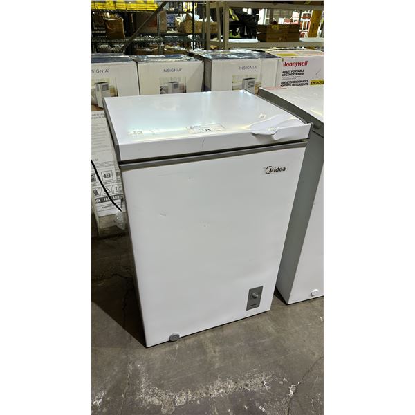 MIDEA MINI CHEST FREEZER *NO POWER CORD, DENT IN LID*