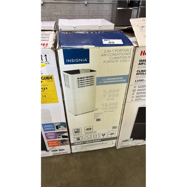 INSIGNIA 7,000 BTU 3-IN-1 PORTABLE AIR CONDITIONER WITH DEHUMIDIFIER *IN BOX*