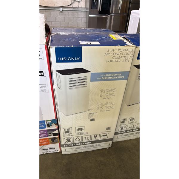 INSIGNIA 9,000 BTU 3-IN-1 PORTABLE AIR CONDITIONER WITH DEHUMIDIFIER *IN BOX*