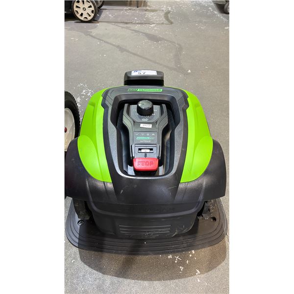GREENWORKS PRO OPTIMOW 50H ROBOTIC LAWN MOWER WITH CHARGING STATION - ERROR LIGHT ACTIVE