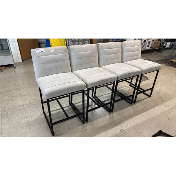 (4) COUNTER-HEIGHT CHAIRS W/ UPHOLSTERED SEATS & BACKS *NEEDS CLEANING*