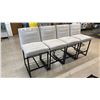 Image 1 : (4) COUNTER-HEIGHT CHAIRS W/ UPHOLSTERED SEATS & BACKS *NEEDS CLEANING*