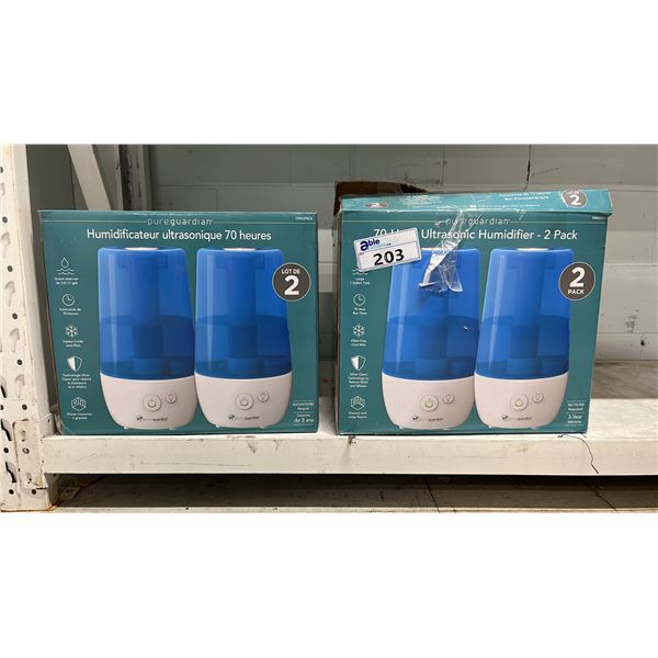 (2) BOXES OF PUREGUARDIAN 70-HOUR ULTRASONIC HUMIDIFIER 2-PACKS *WORKING CONDITION UNKNOWN/MAY BE
