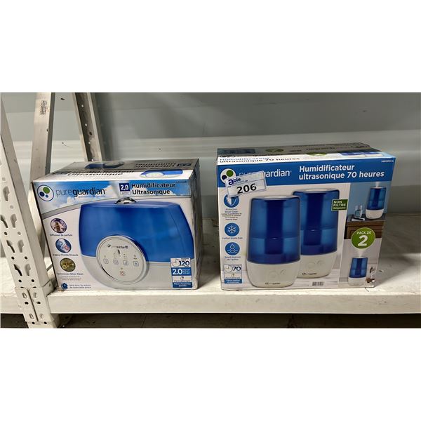 (2) PUREGUARDIAN 70-HOUR ULTRASONIC HUMIDIFIER 2-PACKS *WORKING CONDITION UNKNOWN/MAY BE MISSING