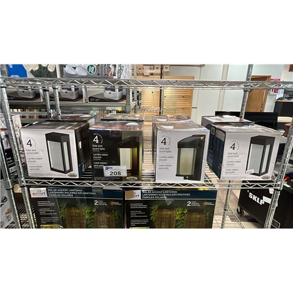 SHELF OF SOLAR POST ACCENT LIGHTS *WORKING CONDITION UNKNOWN/MAY BE MISSING PARTS & OR PIECES*