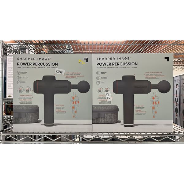 (2) SHARPER IMAGE POWER PERCUSSION MASSAGERS *WORKING CONDITION UNKNOWN/MAY BE MISSING PARTS & OR