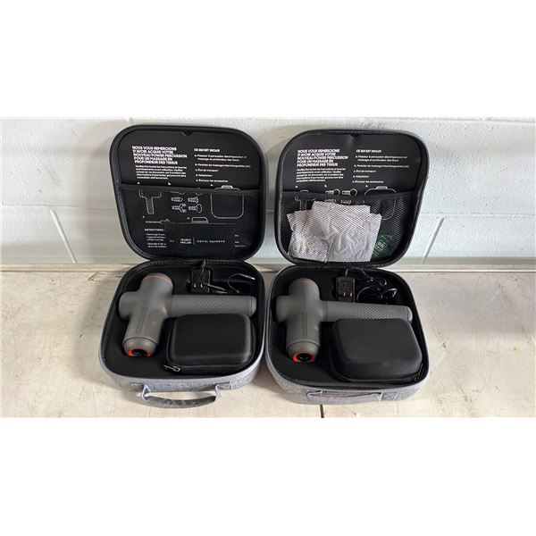 (2) SHARPER IMAGE POWER PERCUSSION MASSAGERS *WORKING CONDITION UNKNOWN/MAY BE MISSING PARTS & OR