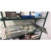 Image 1 : SHELF OF ASSORTED ALUMINUM ORGANIZERS & 2 POWERFIST GALVANIZED METAL PEGBOARDS 16" X 32"