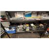 Image 1 : SHELF OF ASSORTED ITEMS INCLUDING; RIDGID ELECTRIC WINCH, AUTOMOTIVE PARTS, WEATHERPROOF MODULAR