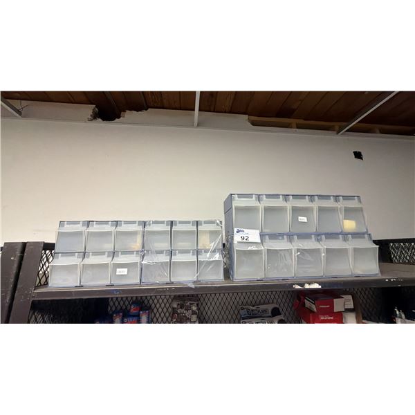 4 ASSORTED PLASTIC BIT/HARDWARE ORTGANIZERS
