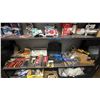 Image 1 : SHELF OF ASSORTED ITEMS INCLUDING; FLEX HEAD RATCHET SET, 3-PC AVIATION SNIPS SET, 7-PC BATTERY