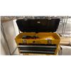 Image 1 : TOOLBOX WITH ASSORTED CONTENTS INCLUDING SCREWDRIVERS, WIRE STRIPPERS, WIRE CUTTER & MORE