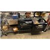 Image 1 : SHELF OF ASSORTED ITEMS INCLUDING; UTILITY TARP GROUND SHEET, HIGH POWER DIGITAL WIRING HARNESS,