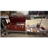 Image 1 : SHELF OF ASSORTED ITEMS INCLUDING; TOOLBOX WITH CONTENTS, SAUCER CUP BRUSHES, KNIFE BLADES & MORE