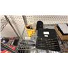 Image 5 : SHELF OF ASSORTED ITEMS INCLUDING; CHICAGO PNEUMATIC RANDOM ORBITAL SANDER, DRILL BIT SET, FUEL