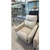 Image 2 : CREAM LEATHER PUSH-BACK RECLINER (SCUFF MARK ON ONE SIDE)