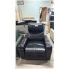 Image 2 : BLACK LEATHER POWER RECLINER WITH USB PORTS ( MISSING PARTIAL CORD)