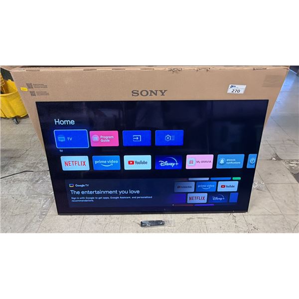 SONY 65" A80J SERIES OLED 4K ULTRA HD TV WITH REMOTE & BOX *STAND MAY NOT MATCH*