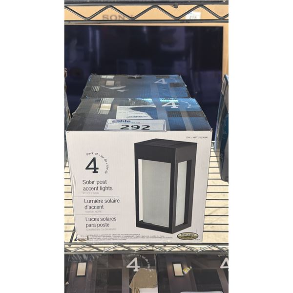 (2) PACK OF 4 SOLAR POST ACCENT LIGHT (WORKING CONDITION UNKNOWN/ MAYBE MISSING PIECES OR PARTS)