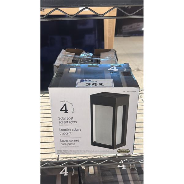(2) PACK OF 4 SOLAR POST ACCENT LIGHT (WORKING CONDITION UNKNOWN/ MAYBE MISSING PIECES OR PARTS)