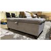 Image 1 : FABRIC OTTOMAN HIDE-A-BED SINGLE SIZE (SOME CLEANING REQUIRED)