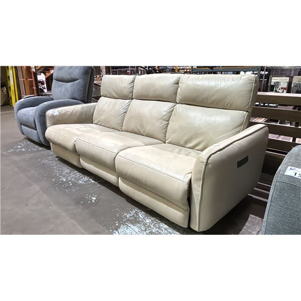 LEATHER ELECTRIC RECLINING SOFA (NO POWER CORD, UNKNOWN WORKING CONDITION)