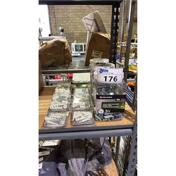 (3) BOXES OF RELIABLE 50X TIGHT-JOINT FASTENER 1/4" X 3-1/2" & (10) RELIABLE SNAPSKRU BY TOGGLER #8