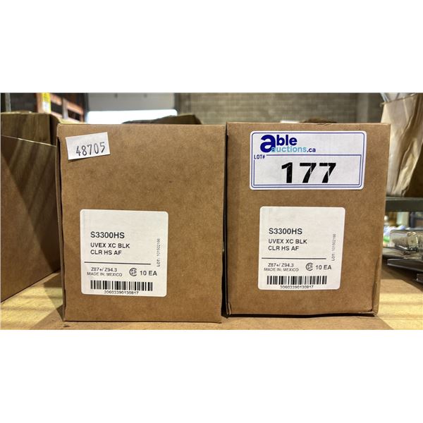 2 CASES OF UVEX BY HONEYWELL XC BLACK SAFETY GLASSES
