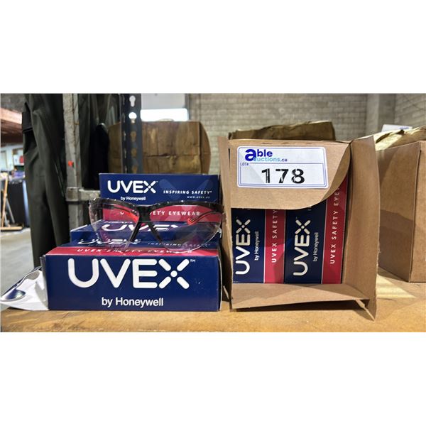 2 CASES OF UVEX BY HONEYWELL XC BLACK SAFETY GLASSES